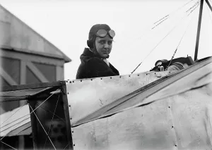 Miss Bernetta Miller, Moissant [sic] Aviatrix - In Bleriot Plane, 1911. Creator: Harris & Ewing. Miss Bernetta Miller, Moissant [sic] Aviatrix - In Bleriot Plane, 1911. Creator: Harris & Ewing