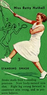 Demonstrating Gallery: Miss Betty Nuthall - Standing Smash, c1935. Creator: Unknown