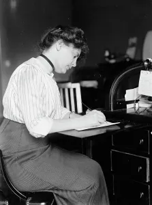 Office Worker Prints: Miss Carolyn B. Sheldon at Desk, 1914