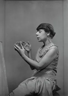 Eccentric Prints: Miss Carrie Stettheimer, portrait photograph, 1932 Apr. 12. Creator: Arnold Genthe