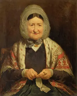 1840 Prints: Miss Christian Kennedy (An Old Lady Knitting), c1840. Creator: James Cassie