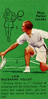 Instructions Prints: Miss Helen Jacobs - Low Backhand Volley, c1935. Creator: Unknown