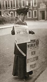 Human Rights Collection: Miss Kelly, a suffragette, selling Votes for Women, July 1911
