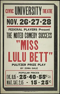 Pulitzer Prize Prints: Miss Lulu Bett, Syracuse, NY, 1936. Creator: Unknown