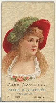 Worlds Beauties Prints: Miss Manthuer, from Worlds Beauties, Series 2 (N27) for Allen & Ginter Cigarettes