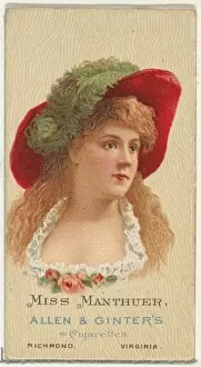 Brunette Gallery: Miss Manthuer, from Worlds Beauties, Series 2 (N27) for Allen & Ginter Cigarettes