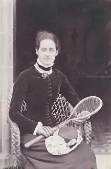John Everett Prints: Miss Mary Millais with Tennis Racket