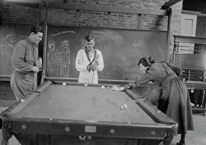 Billiard Table Prints: Miss May Schloss at canteen, between c1915 and c1920. Creator: Bain News Service