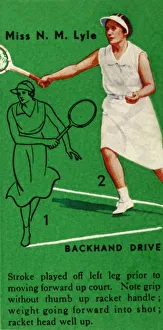 Demonstrating Gallery: Miss N. M. Lyle - Backhand Drive, c1935. Creator: Unknown