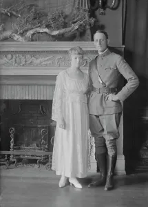 Fiance Prints: Miss Reiber and Major Jorelmon, portrait photograph, 1919 Feb. 14. Creator: Arnold Genthe