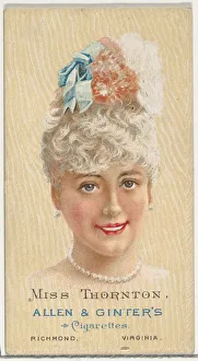 Worlds Beauties Prints: Miss Thornton, from Worlds Beauties, Series 2 (N27) for Allen & Ginter Cigarettes