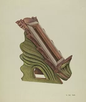 Wood Carving Gallery: Missal Holder, c. 1939. Creator: Vera Van Voris
