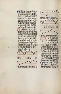 D 1478 Prints: Missale: Fol. 121v: contains music for Hely Hely Lama etc. within St. Mattion Passion