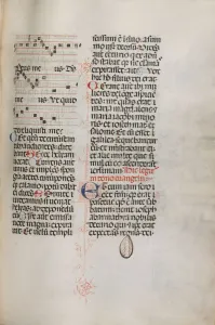 D 1478 Prints: Missale: Fol. 129: contains music for Hely Hely Lama etc. within St. Mattion Passion