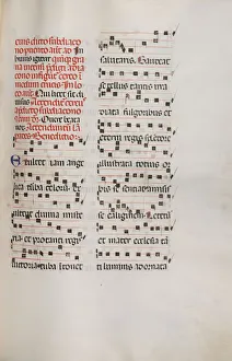 Missale: Fol. 153: Music for Exultet , 1469. Creator: Bartolommeo Caporali (Italian, c Missale: Fol. 153: Music for Exultet , 1469. Creator: Bartolommeo Caporali (Italian, c