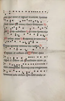 Missale: Fol. 154: Music for Exultet , 1469. Creator: Bartolommeo Caporali (Italian, c Missale: Fol. 154: Music for Exultet , 1469. Creator: Bartolommeo Caporali (Italian, c