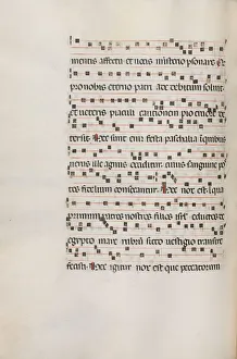 Missale: Fol. 154v: Music for Exultet , 1469. Creator: Bartolommeo Caporali (Italian, c Missale: Fol. 154v: Music for Exultet , 1469. Creator: Bartolommeo Caporali (Italian, c