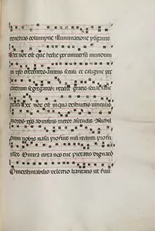 Bartolommeo Caporali Italian Gallery: Missale: Fol. 155: Music for Exultet, 1469. Creator: Bartolommeo Caporali (Italian, c