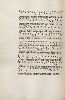 Missale: Fol. 155v: Music for Exultet , 1469. Creator: Bartolommeo Caporali (Italian, c Missale: Fol. 155v: Music for Exultet , 1469. Creator: Bartolommeo Caporali (Italian, c