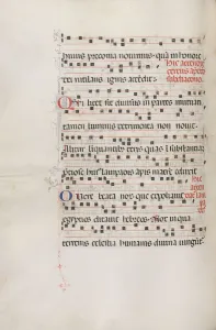 Missale: Fol. 156v: Music for Exultet , 1469. Creator: Bartolommeo Caporali (Italian, c Missale: Fol. 156v: Music for Exultet , 1469. Creator: Bartolommeo Caporali (Italian, c