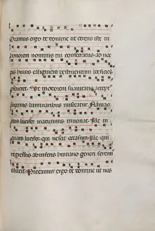 Missale: Fol. 157: Music for Exultet , 1469. Creator: Bartolommeo Caporali (Italian, c Missale: Fol. 157: Music for Exultet , 1469. Creator: Bartolommeo Caporali (Italian, c
