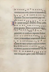 Missale: Fol. 157v: Music for Exultet , 1469. Creator: Bartolommeo Caporali (Italian, c Missale: Fol. 157v: Music for Exultet , 1469. Creator: Bartolommeo Caporali (Italian, c