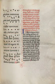 Bartolommeo Caporali Italian Gallery: Missale: Fol. 158: Music for Exultet, 1469. Creator: Bartolommeo Caporali (Italian, c