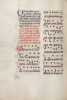 Bartolommeo Caporali Collection: Missale: Fol. 178v: Music for various ordinary prayers, 1469. Creator: Bartolommeo Caporali