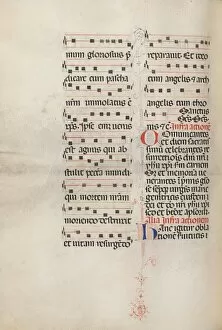 Bartolommeo Caporali Collection: Missale: Fol. 179v: Music for various ordinary prayers, 1469. Creator: Bartolommeo Caporali