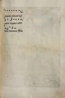 Bartolommeo Caporali Collection: Missale: Fol. 185: Cross, Foliage & Music for Various Ordinary Prayers, 1469. Creator