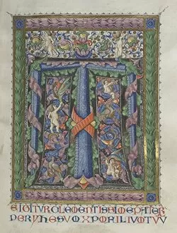 Bartolommeo Caporali Collection: Missale: Fol. 186: Decorated Initial T[e igitur] (full page), 1469. Creator: Bartolommeo Caporali