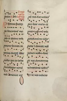 Bartolommeo Caporali Collection: Missale: Fol. 189: Music for various prayers, 1469. Creator: Bartolommeo Caporali (Italian, c)