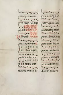 Bartolommeo Caporali Collection: Missale: Fol. 189v: Music for various prayers, 1469. Creator: Bartolommeo Caporali (Italian, c)