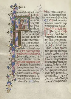 Assisted By Prints: Missale: Fol. 311v: Saint Anne holding the newborn Virgin