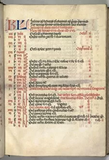 Bartolommeo Caporali Collection: Missale: Fol. 6r: July Calendar Page, 1469. Creator: Bartolommeo Caporali (Italian, c