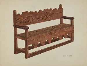 Mission Bench, c. 1939. Creator: Emile Cero