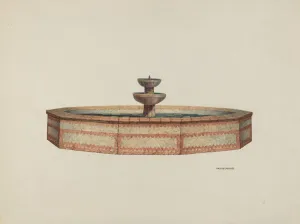 William Kieckhofel Prints: Mission Fountain, 1941. Creator: William Kieckhofel