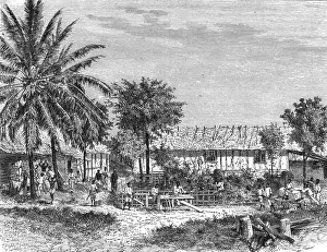 Colonisation Prints: Mission-House of the Catholics at the Gaboon; The Gaboon. 1875. Creator: Unknown