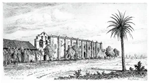 Californian Prints: Mission San Gabriel, Published in 1883. Creator: Henry Chapman Ford