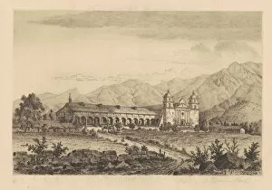 Mission Santa Barbara, 1883. Creator: Henry Chapman Ford