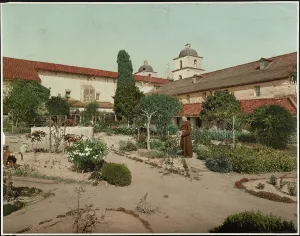Friar Prints: Mission Santa Barbara, California, c1899. Creator: William H. Jackson