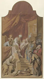 Prepared Paper Prints: The Mission in the Temple, 1746. Creator: Jacob de Wit