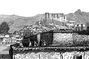 Chapman Edward Francis Prints: The Mission to Yarkund and Kashgar: Bazaar at Leh, Middle Thibet, 1874. Creator: Unknown