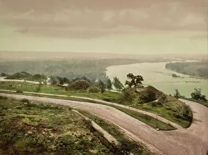 Photochrom Print Prints: Down the Mississippi from Indian Mound Park, St. Paul, c1898. Creator: Unknown