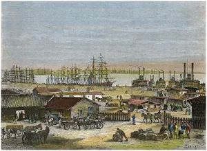 New Orleans Prints: Mississippi River, New Orleans, Louisiana, USA, c1880. Artist: Barbant