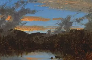 Catskills Collection: Mist Rising at Sunset in the Catskills, c. 1861. Creator: Sanford Robinson Gifford