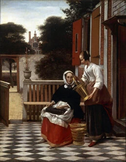 Attending Gallery: A Mistress and Her Maid, 1660. Artist: Pieter de Hooch