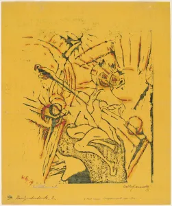 Mit dem Selbstmord Spielen (Playing with Suicide), 1919. Creator: Walter Gramatté Mit dem Selbstmord Spielen (Playing with Suicide), 1919. Creator: Walter Gramatté