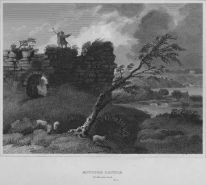 Borderland Prints: Mitford Castle, Northumberland, 1814. Artist: John Greig