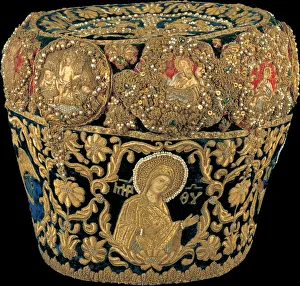 Gold And Silver Threads Prints: The Mitre, 1715. Artist: Workshop of Constantinople